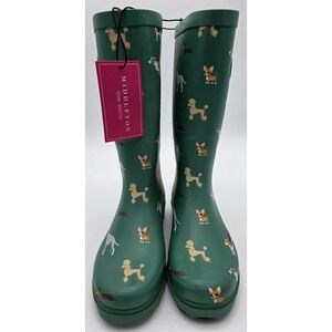 Middleton Rain Boots‎ Women's Size 8 Green w/ Dogs New With Tags #0185